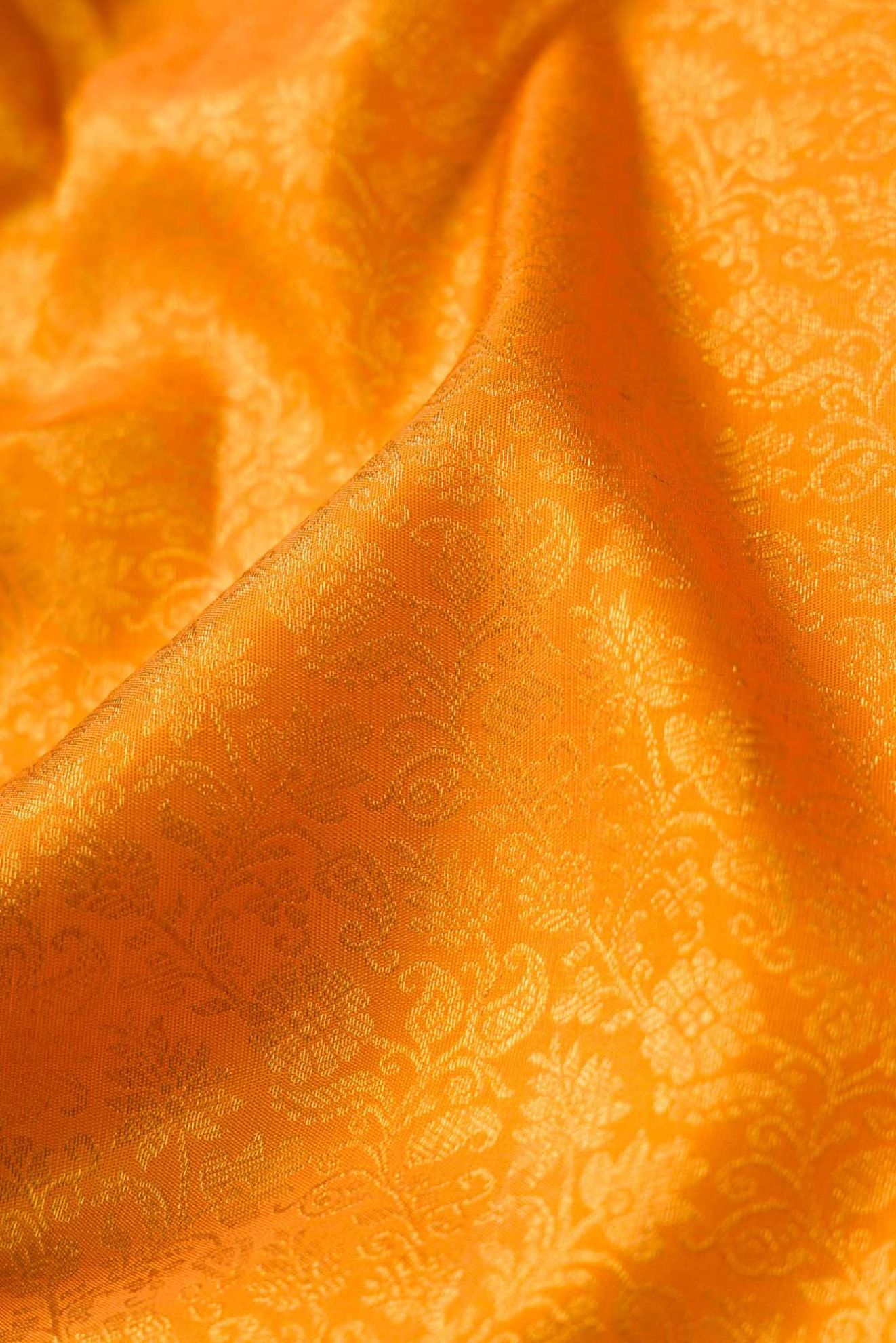 Picture of Pure Silk Pure Zari Orange Kanchipuram Saree