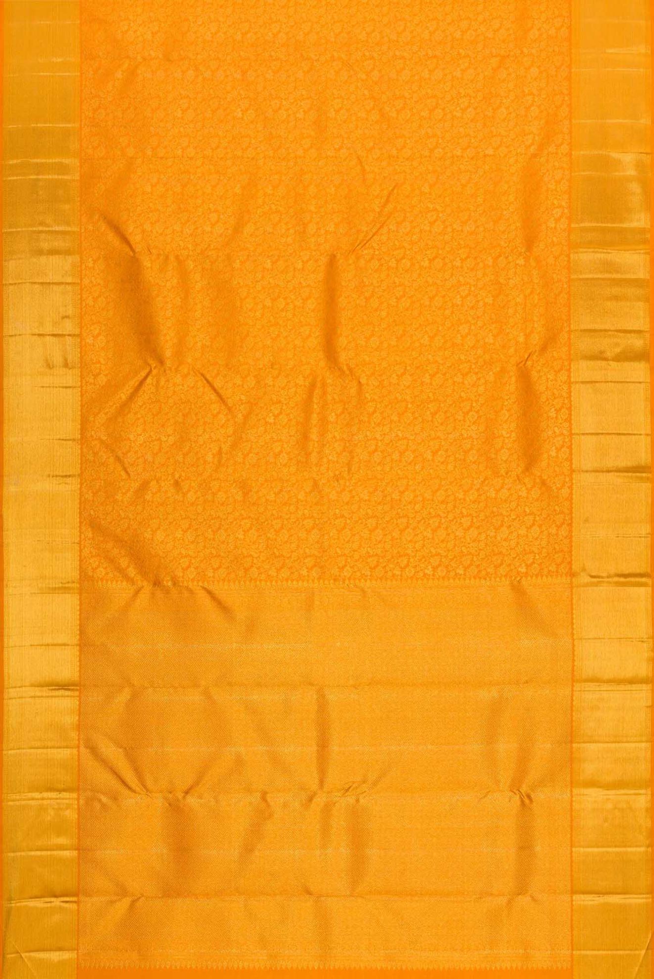 Picture of Pure Silk Pure Zari Orange Kanchipuram Saree