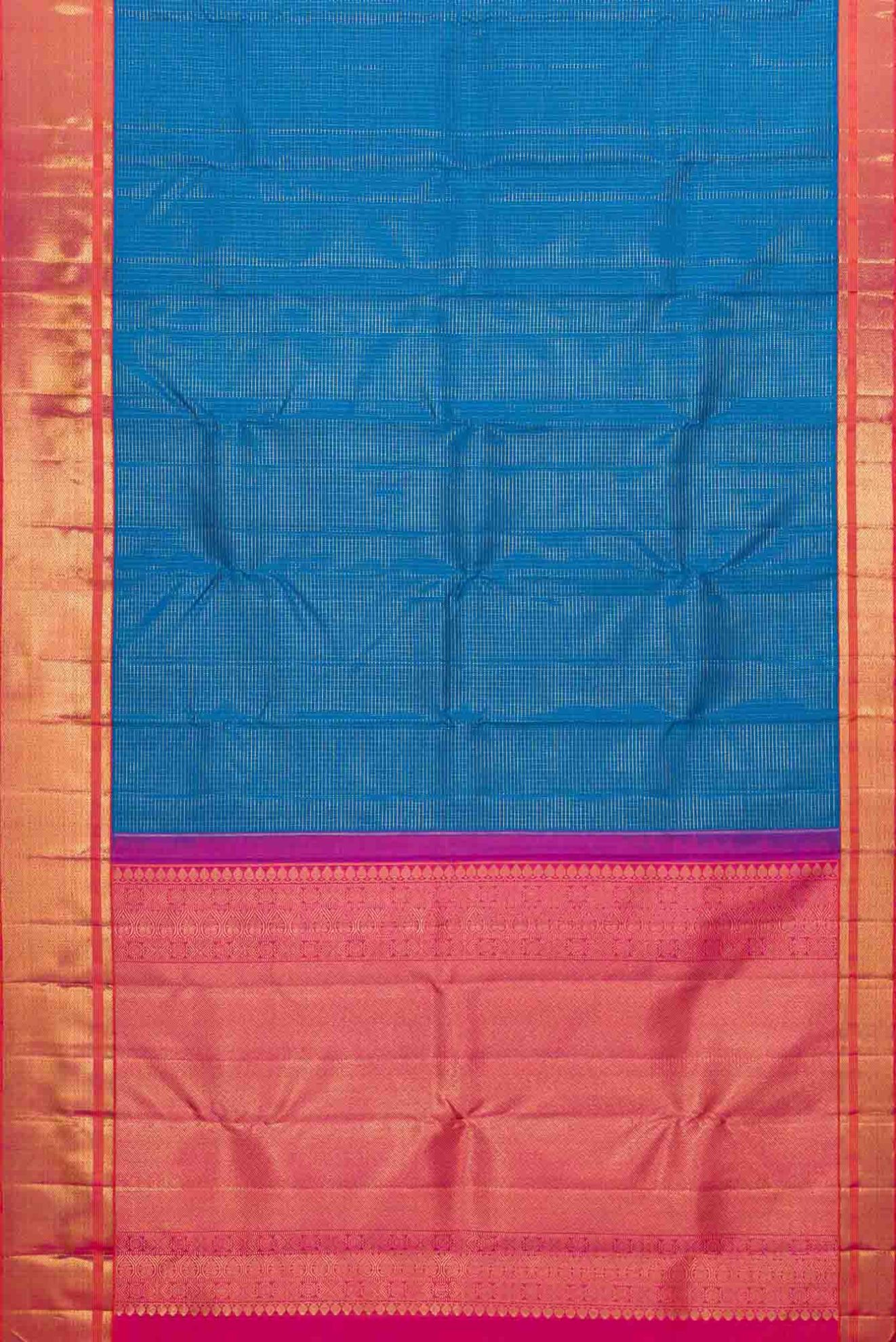 Picture of Pure Silk Pure Zari Blue Kanchipuram Saree