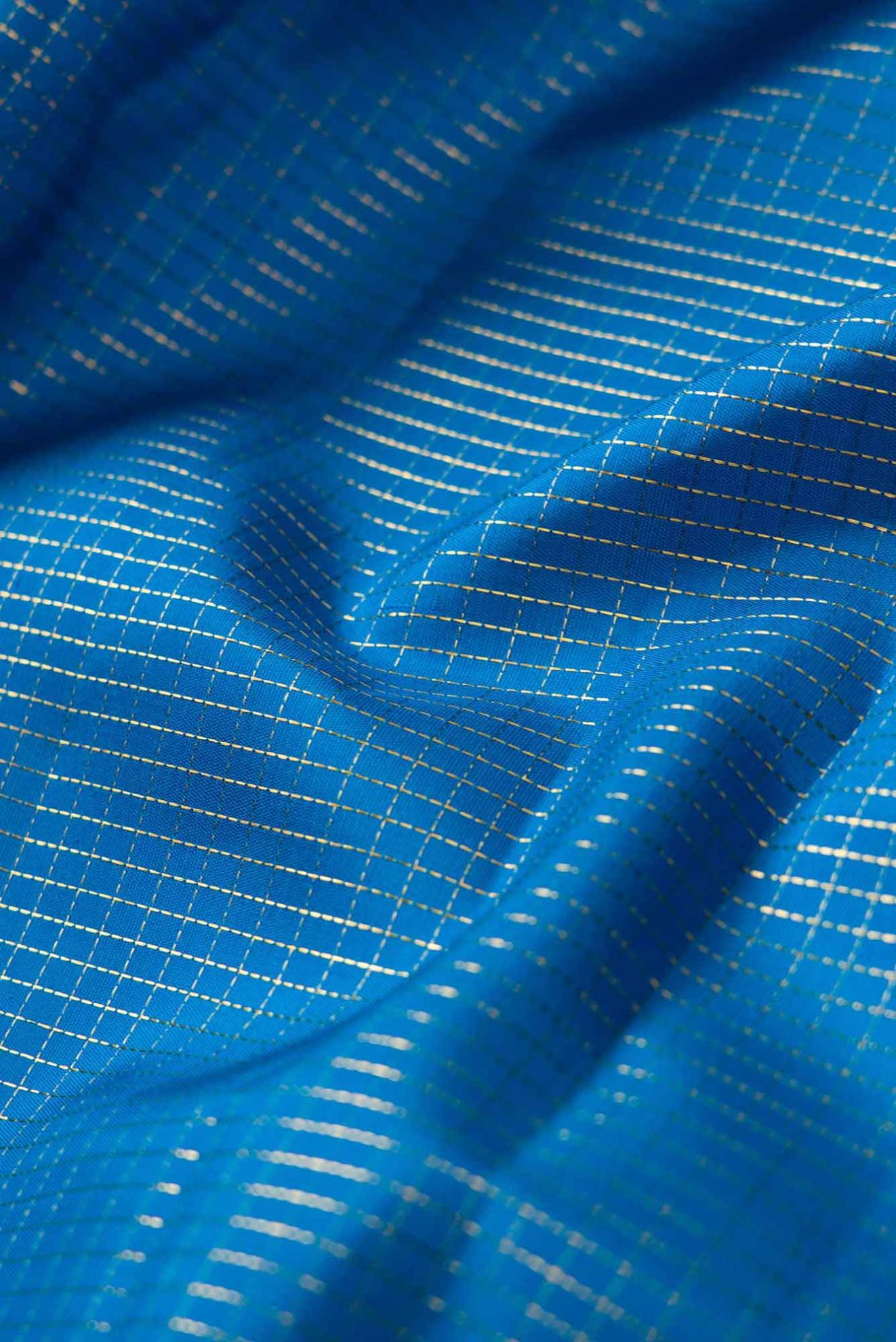 Picture of Pure Silk Pure Zari Blue Kanchipuram Saree